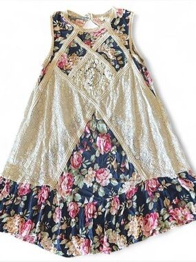 Umgee Floral Lace Tunic Top Size S Boho Cottagecore Fairycore Prairie Whimsigoth